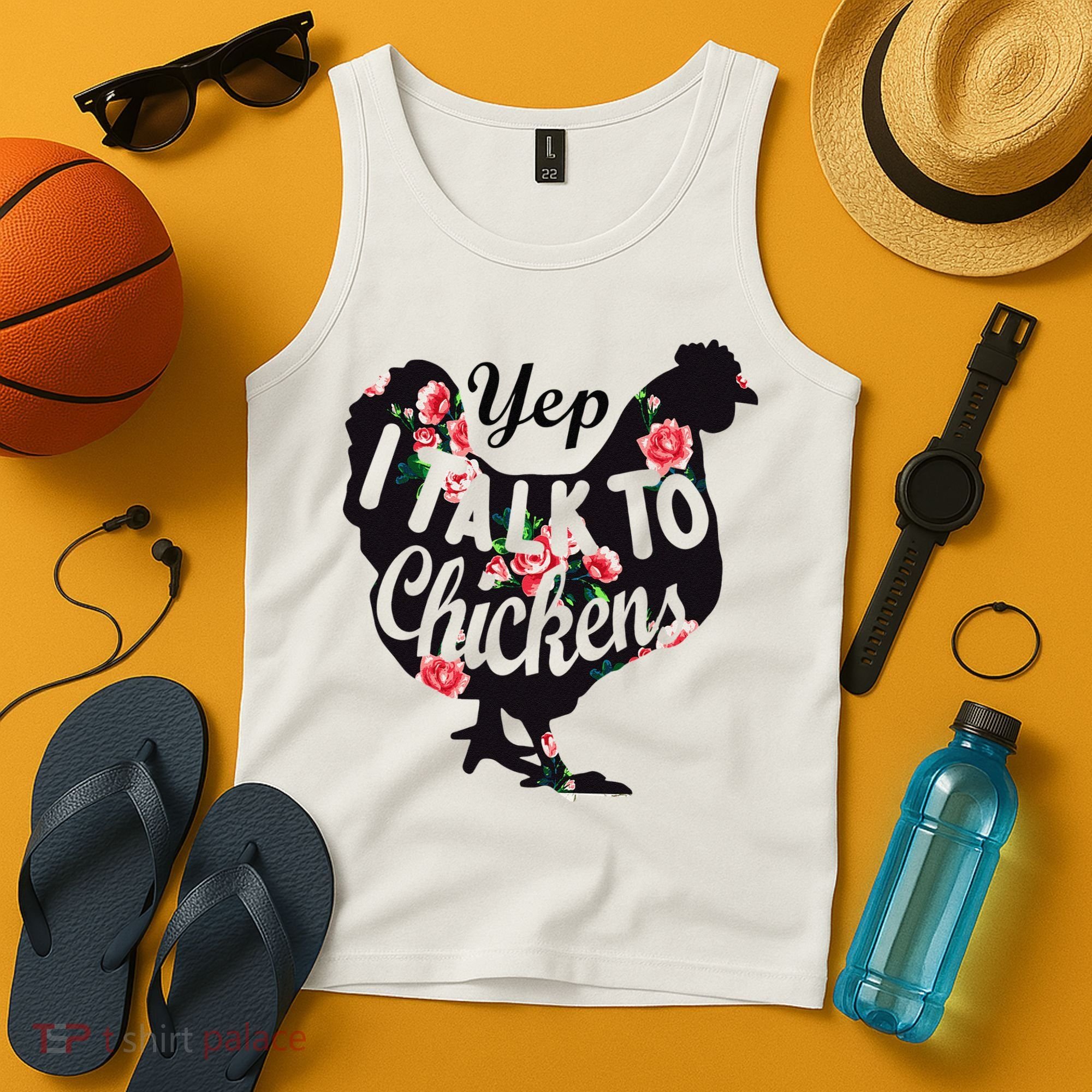 Farmer Yep I Talk To Chickens Funny Chicken Lover Tank Top