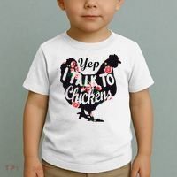 Farmer Yep I Talk To Chickens Funny Chicken Lover Toddler T-Shirt thumb 2