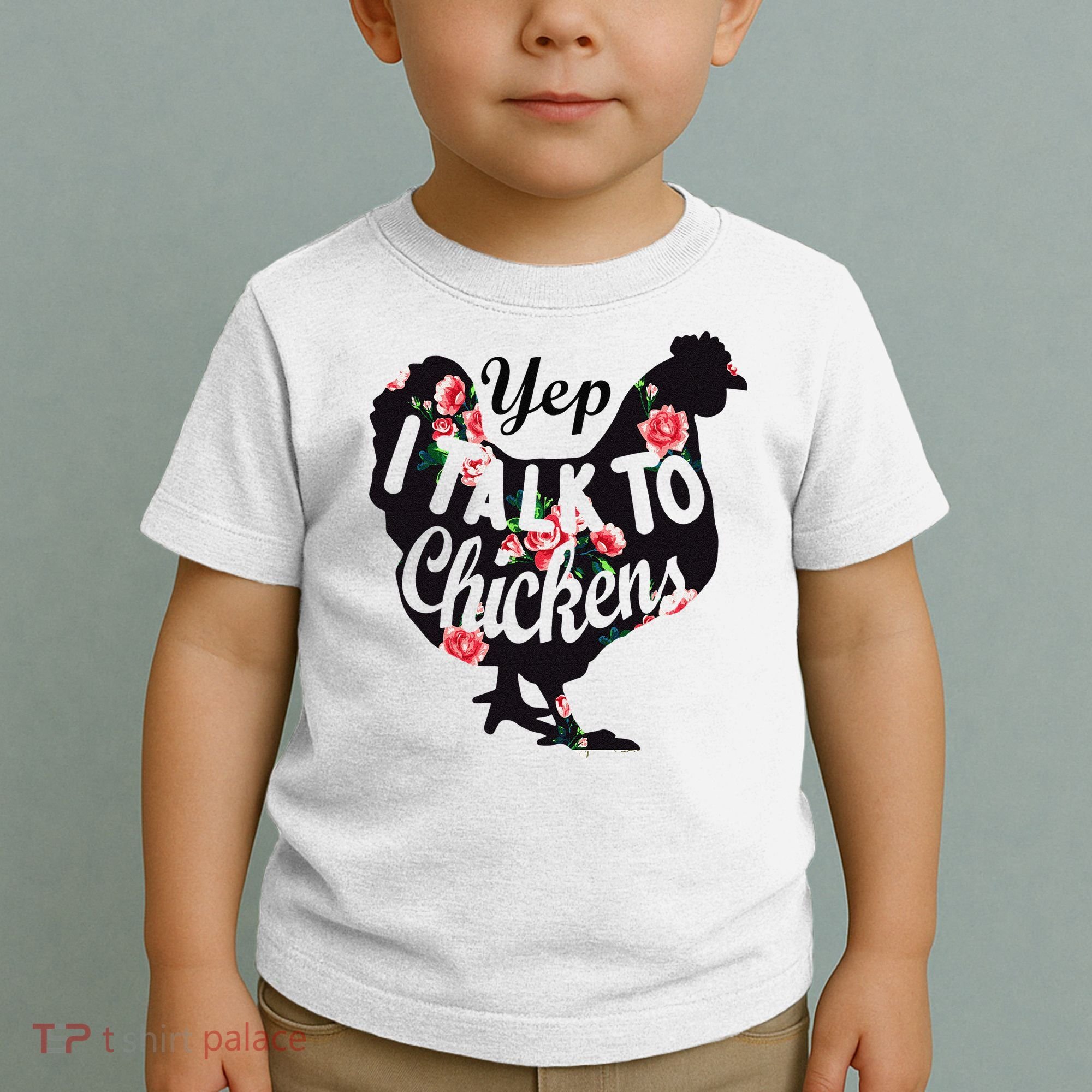 Farmer Yep I Talk To Chickens Funny Chicken Lover Toddler T-Shirt