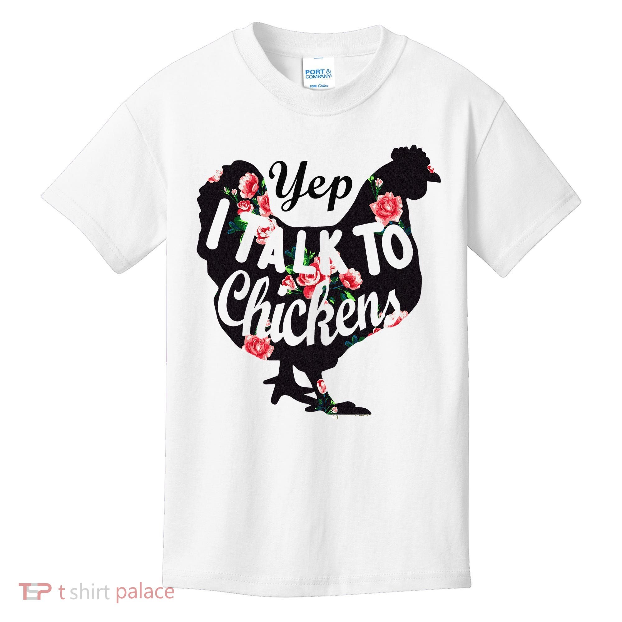 Farmer Yep I Talk To Chickens Funny Chicken Lover Kids T-Shirt