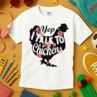Farmer Yep I Talk To Chickens Funny Chicken Lover Kids T-Shirt thumb 3