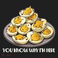 Funny You Know Why Im Here Deviled Eggs Thanksgiving Chirstmas Dinner Women's Sweatshirt thumb 2