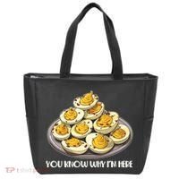 Funny You Know Why Im Here Deviled Eggs Thanksgiving Chirstmas Dinner Tote Bag thumb 0