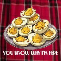 Funny You Know Why Im Here Deviled Eggs Thanksgiving Chirstmas Dinner Men's Flannel Plaid Pajama Pants thumb 2