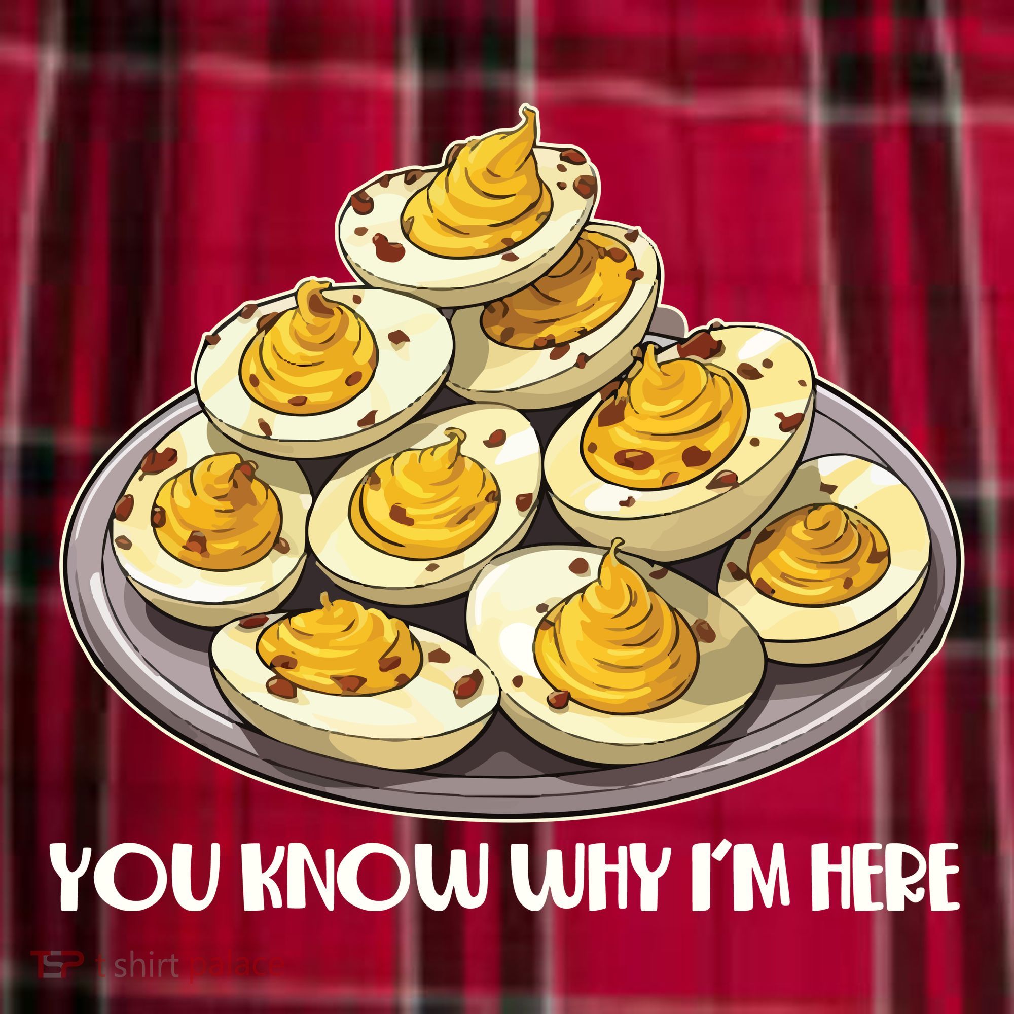 Funny You Know Why Im Here Deviled Eggs Thanksgiving Chirstmas Dinner Men's Flannel Plaid Pajama Pants