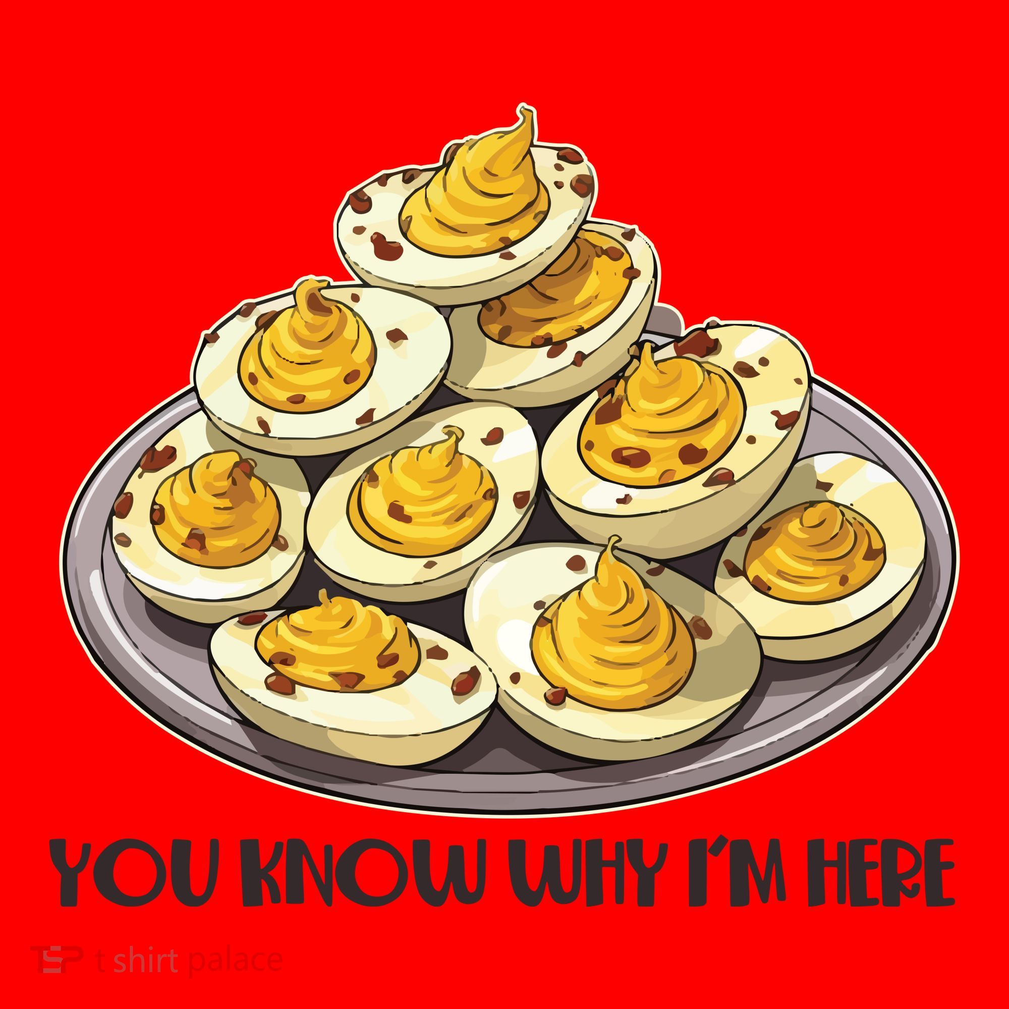 Funny You Know Why Im Here Deviled Eggs Thanksgiving Chirstmas Dinner Santa Hat