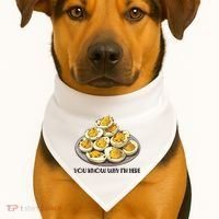 Funny You Know Why Im Here Deviled Eggs Thanksgiving Chirstmas Dinner USA-Made Doggie Bandana thumb 1