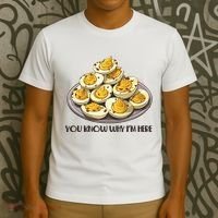 Funny You Know Why Im Here Deviled Eggs Thanksgiving Chirstmas Dinner T-Shirt thumb 3
