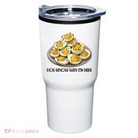 Funny You Know Why Im Here Deviled Eggs Thanksgiving Chirstmas Dinner Tumbler thumb 0