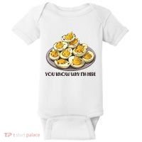 Funny You Know Why Im Here Deviled Eggs Thanksgiving Chirstmas Dinner Baby Bodysuit thumb 0