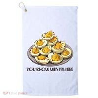 Funny You Know Why Im Here Deviled Eggs Thanksgiving Chirstmas Dinner Golf Towel thumb 0