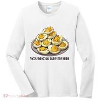 Funny You Know Why Im Here Deviled Eggs Thanksgiving Chirstmas Dinner Women's Long Sleeve Shirt thumb 0