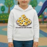 Funny You Know Why Im Here Deviled Eggs Thanksgiving Chirstmas Dinner Kids Hoodie thumb 3