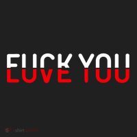 Fuck You Love You Red And White Text Quote Beanie thumb 2