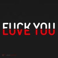Fuck You Love You Red And White Text Quote Women's Hoodie thumb 2