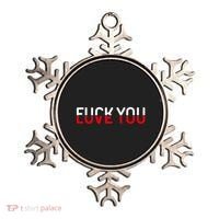 Fuck You Love You Red And White Text Quote Ornament thumb 0