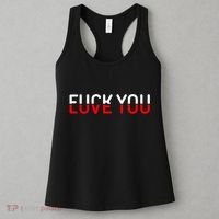Fuck You Love You Red And White Text Quote Women's Tank Top thumb 3