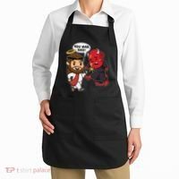 Funny You Mad Bro Jesus Vs Devil Apron thumb 2