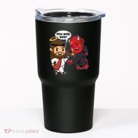 Funny You Mad Bro Jesus Vs Devil Tumbler thumb 0