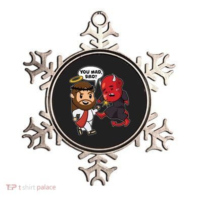 Funny You Mad Bro Jesus Vs Devil Ornament