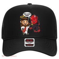 Funny You Mad Bro Jesus Vs Devil Hat thumb 0