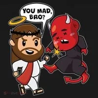 Funny You Mad Bro Jesus Vs Devil Toddler Hoodie thumb 2