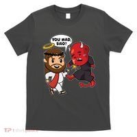 Funny You Mad Bro Jesus Vs Devil T-Shirt thumb 0