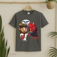 Funny You Mad Bro Jesus Vs Devil T-Shirt thumb 2