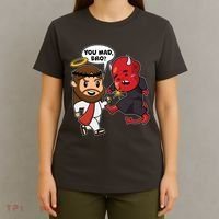 Funny You Mad Bro Jesus Vs Devil T-Shirt thumb 4