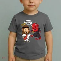Funny You Mad Bro Jesus Vs Devil Toddler T-Shirt thumb 2
