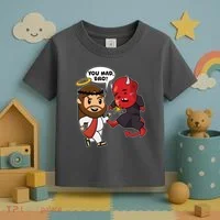 Funny You Mad Bro Jesus Vs Devil Toddler T-Shirt thumb 3