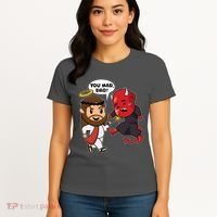 Funny You Mad Bro Jesus Vs Devil Women's T-Shirt thumb 4