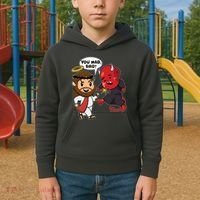 Funny You Mad Bro Jesus Vs Devil Kids Hoodie thumb 2