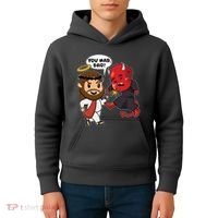Funny You Mad Bro Jesus Vs Devil Kids Hoodie thumb 4