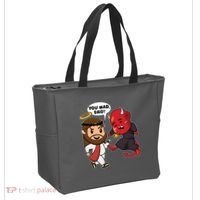 Funny You Mad Bro Jesus Vs Devil Tote Bag thumb 2