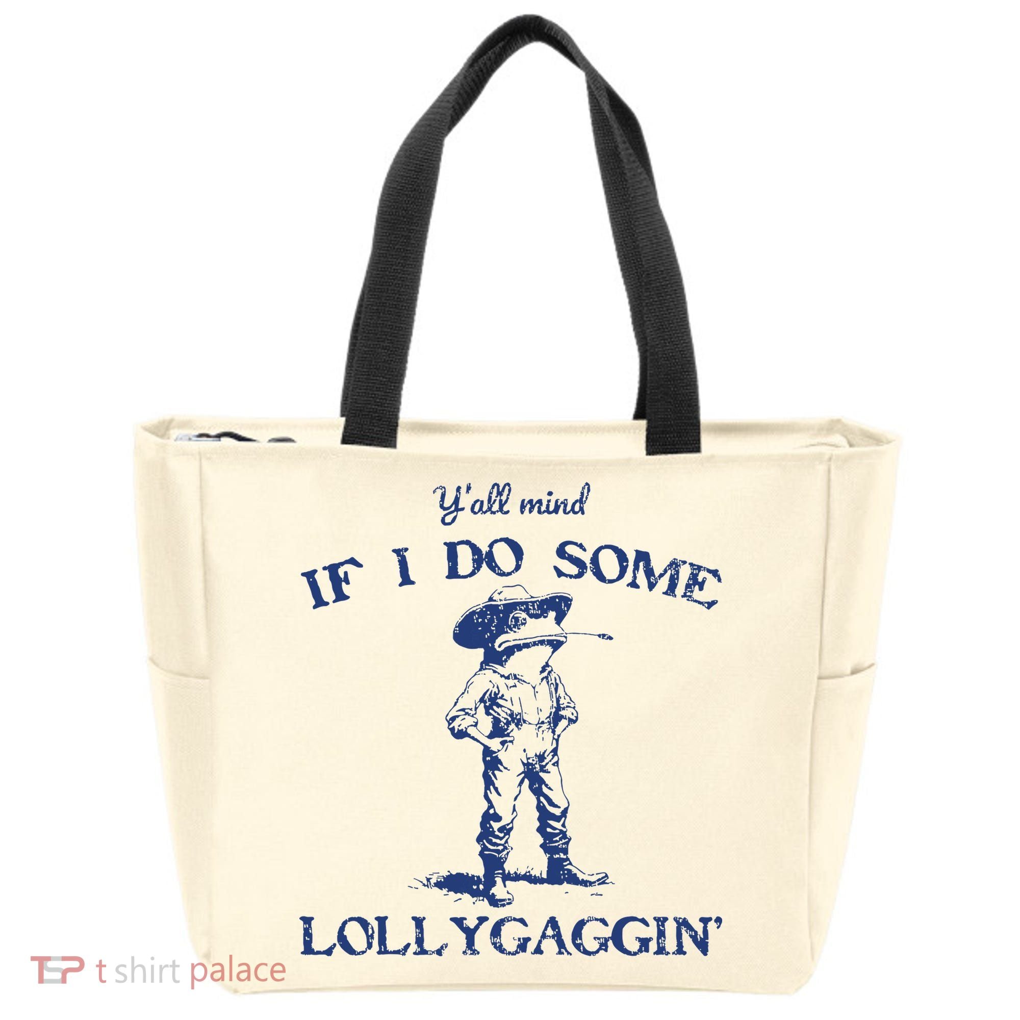 Funny Yall Mind If I Do Some Lollygagging Cowboy Frog Tote Bag