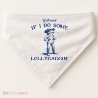Funny Yall Mind If I Do Some Lollygagging Cowboy Frog USA-Made Doggie Bandana thumb 0