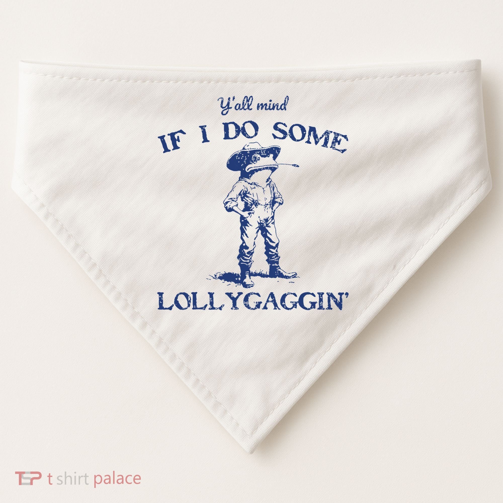 Funny Yall Mind If I Do Some Lollygagging Cowboy Frog USA-Made Doggie Bandana