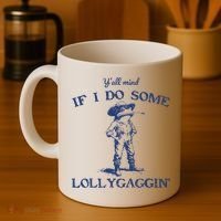 Funny Yall Mind If I Do Some Lollygagging Cowboy Frog Coffee Mug thumb 4
