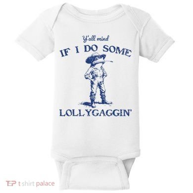 Funny Yall Mind If I Do Some Lollygagging Cowboy Frog Baby Bodysuit