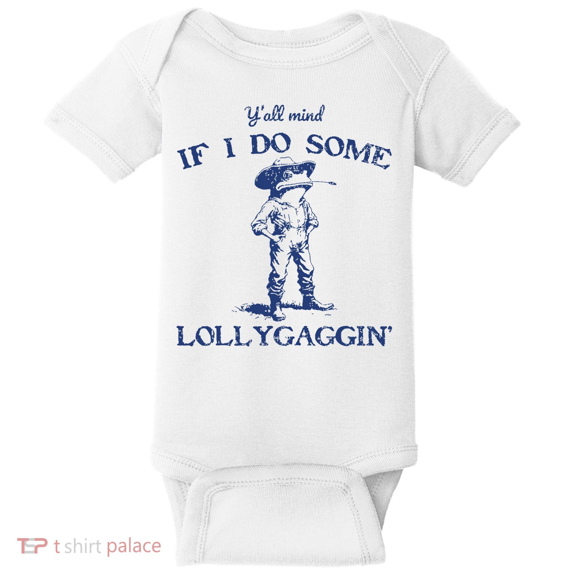 Funny Yall Mind If I Do Some Lollygagging Cowboy Frog Baby Bodysuit