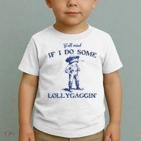 Funny Yall Mind If I Do Some Lollygagging Cowboy Frog Toddler T-Shirt thumb 2
