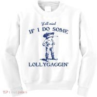 Funny Yall Mind If I Do Some Lollygagging Cowboy Frog Kids Sweatshirt thumb 0
