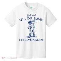 Funny Yall Mind If I Do Some Lollygagging Cowboy Frog Kids T-Shirt thumb 0