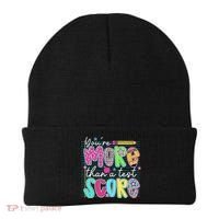 Funny Youre More Than A Test Score Testing Day Teacher Beanie thumb 0