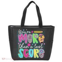Funny Youre More Than A Test Score Testing Day Teacher Tote Bag thumb 0