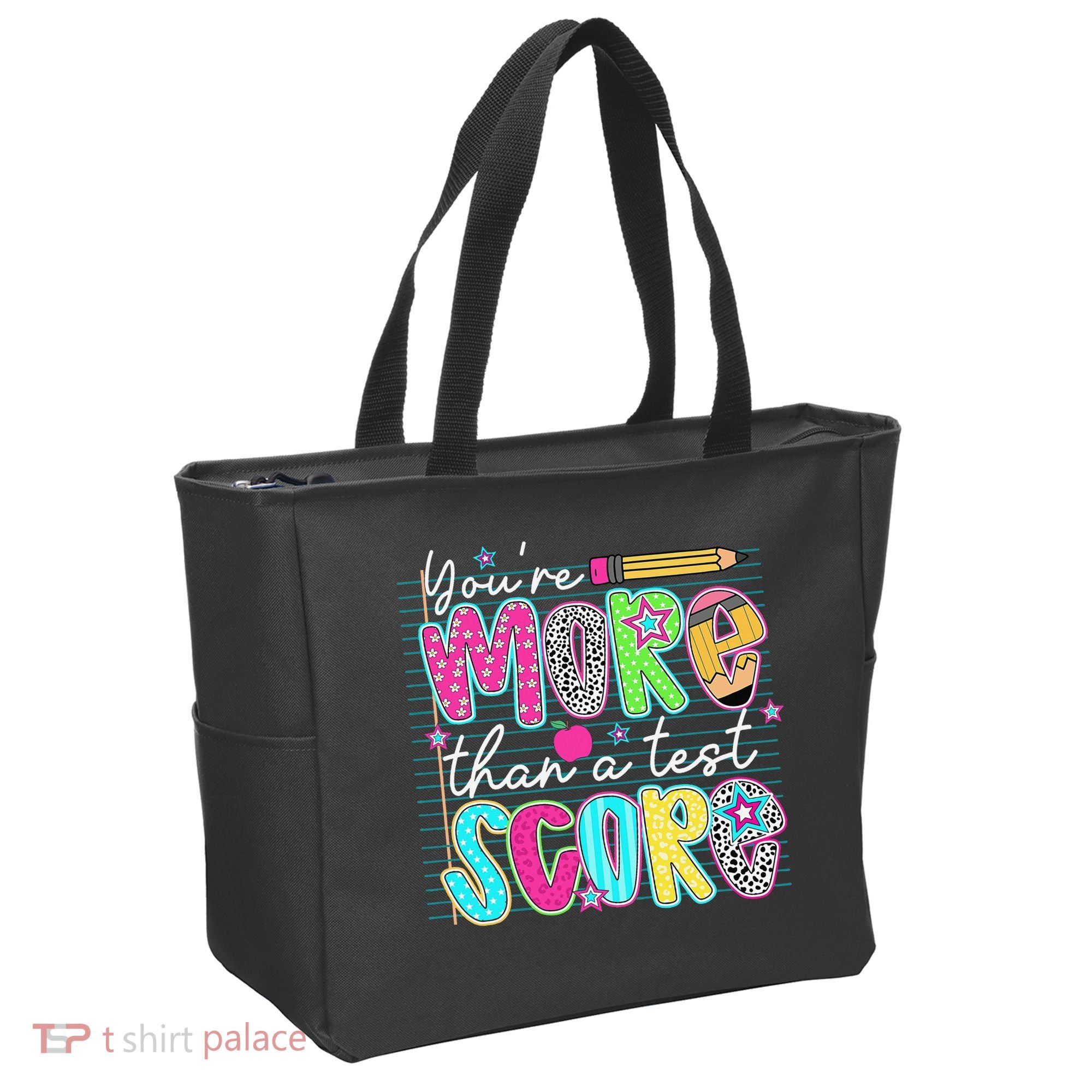 Funny Youre More Than A Test Score Testing Day Teacher Tote Bag
