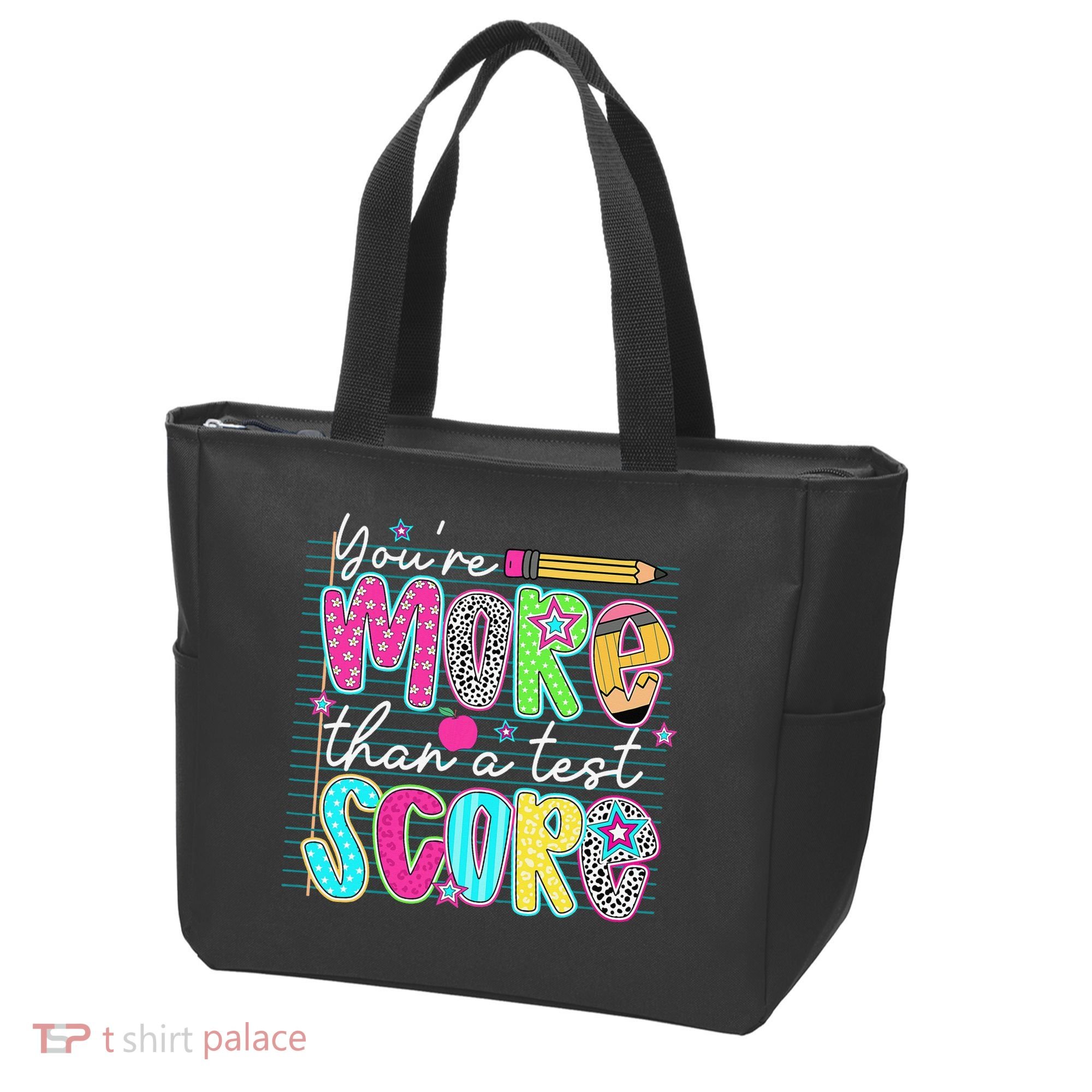 Funny Youre More Than A Test Score Testing Day Teacher Tote Bag