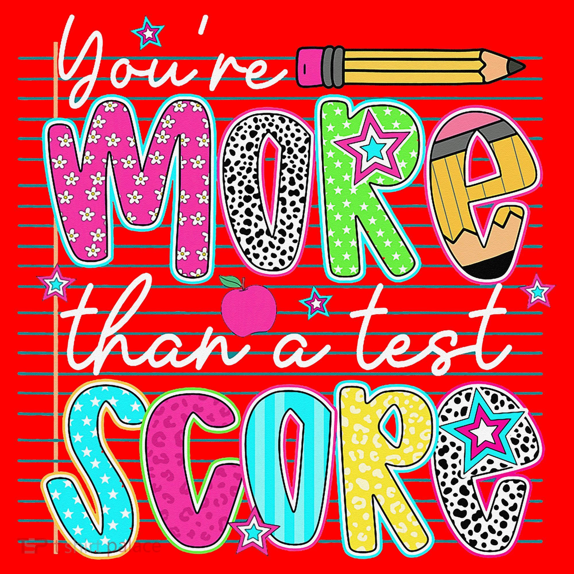 Funny Youre More Than A Test Score Testing Day Teacher Santa Hat