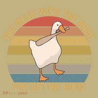 Funny You Mess With The Honk You Get The Bonk Funny Retro Vintage Goose T-Shirt thumb 7